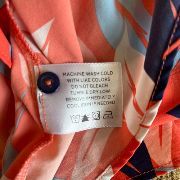 Coolibar Top Tunic Coverup Size XL Orange Tropical UPF50 Sun Protection - Picture 14 of 14